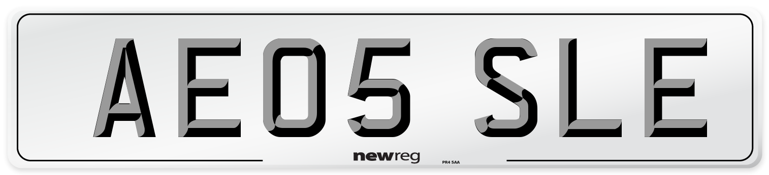 AE05 SLE Number Plate from New Reg
